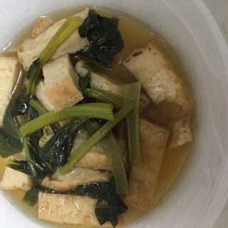 みそめチヂミ菜と厚揚げ豆腐の煮浸し(^○^)